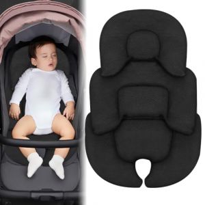 YANGUN R&eacute;ducteur de si&egrave;ge pour nacelle, coque pour nouveau-n&eacute;, maille respirante et polaire, soutien du corps et t&ecirc;te pour si&egrave;ge auto b&eacute;b&eacute;, poussette, berceau (noir) (XANEU, neuf)
