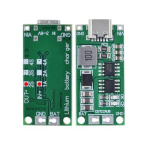 Hailege 2pcs Multi-Cell 2S 3S 4S 4S Step-Up Boost LiPo Polymère Li-ion Carte de charge USB-C à 8.4V 12.6V 16.8V (2S 1A) 7.4V 11.1V 14.8V 18650 Module d’amplification de batterie au lithium Type C (Hailege, neuf)