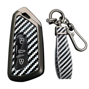 KUNIO Coque de clé convient pour VW Golf 8 GTE GTI ID.3 ID.4 GTX Convient pour Seat Leon MK4 Cupra Formentor Convient pour Skoda Octavia Enyaq Coque de clé en métal Porte-clés, A argenté., 3 Tasten (KUNIO, neuf)