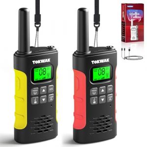 Tokwak Talkie Walkie Longue Port&eacute;e Rechargeable par USB C, Paire de Talkie-Walkie Enfants Adultes 16 Canaux VOX Lampe Torche, Walkie Talkie PMR446 Batterie Li-on pour Camping, Randonne&eacute;, V&eacute;lo, F&ecirc;tes (Yi He Chuang, neuf)