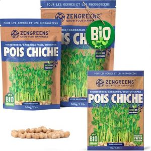ZenGreens&reg; - Graines de pois chiche bio - Choisissez entre 10g, 200g et 500g - Graines de pois chiche avec un taux de germination sup&eacute;rieur &agrave; 97% - Microgreens (SLSK Ventures GmbH (FR), neuf)