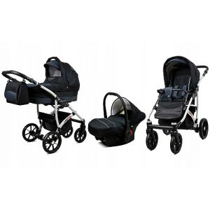 BabyLux&reg; Enfant Poussette Combin&eacute;e Set 3 en 1 - Largo - incl. Nacelle, Canne, Si&egrave;ge de voiture - Si&egrave;ge Auto - Landau B&eacute;b&eacute; - avec Sac &agrave; langer, Habillage pluie, Moustiquaire etc. (BabyLux-shop, neuf)
