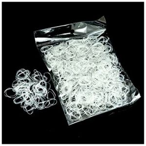Corde Élastique 1000pcs support de cheveux transparent en caoutchouc bandeau à cheveux en silicone solon de queue de queue d'élastique TPU Cravate Anneaux Accessoires for cheveux Corde Élastique Noir( (钟祥市微琼维商贸有限公司, neuf)