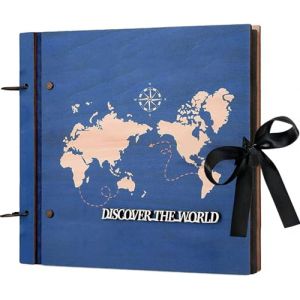 ZEEYUAN 500 Pochette Album Photo Traditionnel 10x15 en Bois Mappemonde Album Photo Grand Format 100 Pages (UK ZeeYuan, neuf)