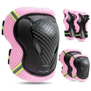 FAYITING Protection Roller Enfant 6 Pcs Protège-Poignet Coudière Genouillère, Protection Skateboard Enfant avec Sac Mesh, Équipement de Protection, Kit de Protection Roller Enfant (FAYITING STORE, neuf)