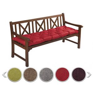sunnypillow Coussin pour Banc de Jardin 130 x 40 cm - Matelas Exterieur, Interieur - Coussins Assise Balancoire - Confortable Coussins de Meubles pour Terrasse, Balcon, Banquette - Rouge (Globix24, neuf)