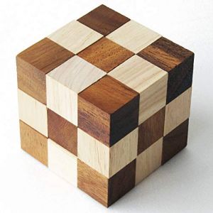 DIABOLICUBE 3x3 Jeu Casse tête à partir de 8 Ans difficulté 3/6. en Bois Massif aux Normes CE Marque française Le Délirant. Solution avec Illustrations fournie - déplier et Tenter de Reformer Le Cube (Le Délirant, neuf)