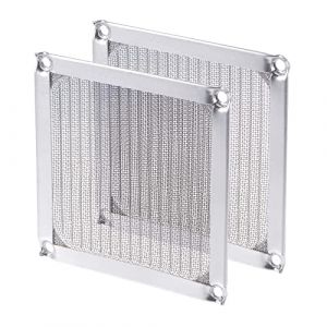 sourcing map 120mm Ordinateur Ventilateur Filtre Grilles INOX Acier Maille Anti-poussière Boîtier Couvercle pour Ordinateurs 2Pcs (Weisser Berg, neuf)