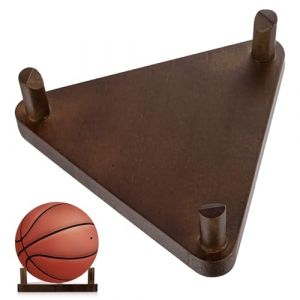 SZZHIYONG Support Ballon Football Basket, Porte Ballon Basket-ball, Support de Balle en Bois Triangulaire de Pr&eacute;sentoir pour Ballons de Basketball Football Volley-ball Rugby(Marron Rustique) (ZHIYONGMAOYI, neuf)