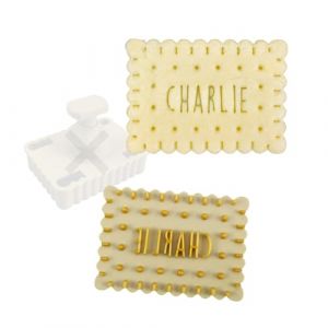 Emporte-pi&egrave;ce &agrave; poussoir pour biscuits &ndash; PivoFix&reg; personnalisable avec plaques interchangeables &ndash; Fabriqu&eacute; en France (Plaque seule &ndash; V&eacute;ritable Petit Beurre) (3Dkoupe, neuf)