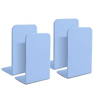 Topspitgo Serre Livre en Métal,4 pièces Rangement Serre Presentoir Livre Decoration Serre-Livres pour Bureau Famille (Bleu) (CoYHSM-SZ, neuf)