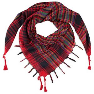 LOVARZI Keffieh Foulard Palestinien Multicolore Rouge - Coton écharpe pour homme et femme (LOVARZI_1, neuf)