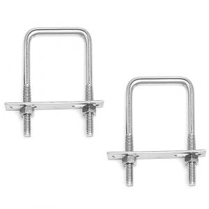 Bebochoi 2 Pi&egrave;ces Acier Inoxydable Boulons En U M10 x 80 mm x 150 mm Boulon Carr&eacute; en U Avec &Eacute;crous et Plaque De Cadre Boulons de Serrage Fixation pour Fixation Tuyaus (HJGKKA, neuf)