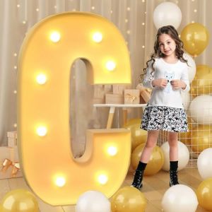 Lettre C géante lumineuse à DEL de 70 cm, panneau lumineux en mosaïque pour chapiteau, lettres LED pour Saint-Valentin, anniversaire, Noël, Nouvel An (TaiYuanCaiYiDianZiShangWuYouXianGongSi, neuf)