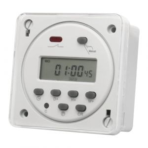 Baomain CN101A Entrée DC/AC 12V, Sortie 200-250V AC, 16A Amp Affichage Digital LCD, Interrupteur programmable, Prise en Charge de 28 Heures Quotidiennes hebdomadaires (CN101A 12V+Cover) (BAOMAIN, neuf)