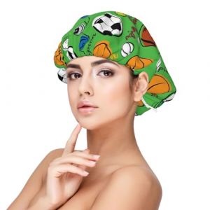 Football Softball Rugby,Bonnet de nuit en satin réglable en soie pour adulte, bonnet de nuit élastique pour femme (aysr.store, neuf)