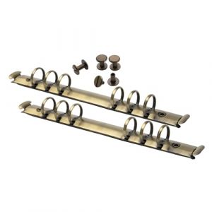 Mogoostry Lot de 2 mécanismes de reliure à 6 anneaux A5 pour carnet de notes avec clip en métal bronze et peignes pour planificateur (suyingshangmao8888, neuf)