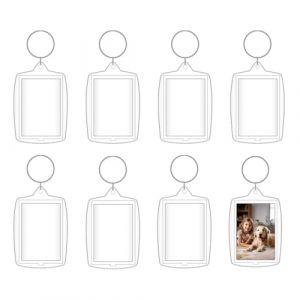 8 Pi&egrave;ces Porte-Cl&eacute;s Photo, Personnalis&eacute; Porte Clef Photo, Porte-Cl&eacute; Acrylique Transparent, pour Famille, Des couples, DIY Souvenir (yaliyashangmao, neuf)