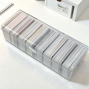 VEGOATY Grande bo&icirc;te &agrave; fiches : 8 compartiments avec s&eacute;parateurs amovibles, 24,8 x 10 x 7,5 cm Bo&icirc;te &agrave; fiches transparente avec couvercle pour jusqu'&agrave; 700 cartes pour cartes de visite, pour le bureau (SnapNShop Trading, neuf)