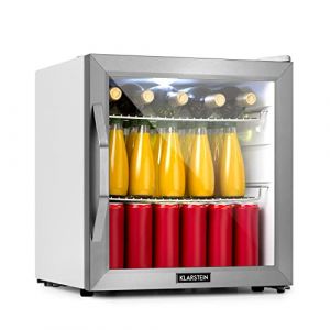KLARSTEIN Mini Frigo de Chambre et Bureau pour Boisson, Petit Frigo Silencieux, Refrigerateur Mini Bar 47L, Petit R&eacute;frig&eacute;rateur Camping, &Eacute;tag&egrave;res R&eacute;glables, Ondul&eacute;s pour le Vin, Cannette, Beer Fridge (Klarstein France, neuf)