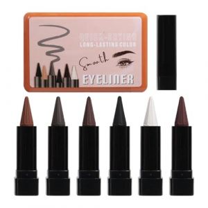 Liner pour les yeux pour femmes matures, maquillage longue dur&eacute;e 6 couleurs | Eyeliner naturel - Pour femmes, adolescents, hommes, femmes plus &acirc;g&eacute;es, Halloween, rencontres sur sc&egrave;ne, vacances (weiyeu, neuf)