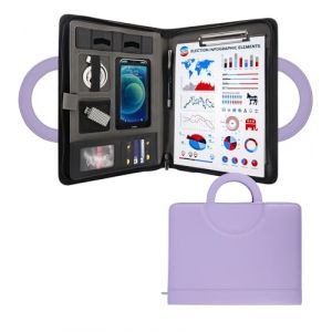 GraduatePro Porte Document Cuir Bloc Document Homme Femme Voyage Bureau Ufficio Réunion Organisateur Dossier de Conférence Violet (GGS SHOP, neuf)