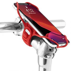 BONE Support de téléphone pour vélo, Support de téléphone Universel pour Potence, Support de téléphone Ultra léger pour vélo, Support de téléphone pour vélo pour téléphones de 5,8" à 7,2" - Rouge (Bone FR, neuf)