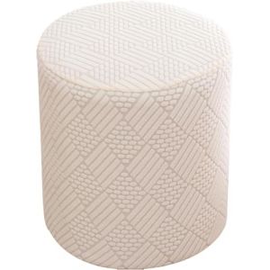 uyeoco Housse de Pouf Ottomane Rond Extensible, Petite/Grande Housse de Tabouret Confortable et Anti-poussière pour Tabouret Rond, Housse de Pouf Lavable en Machine avec élastique(Beige,S) (Fengzi Comprehensive, neuf)