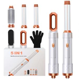 Airbrush 5 en 1 Air Brush 5 en 1 Seche Cheveux 5 en 1 Avec Seche Cheveux Boucleur, Airbrush Cheveux, Air Brush, Brosse Lissante, Air Styler 5 en 1 Pour Sécher, Boucler, Lisser (YIWUYI, neuf)