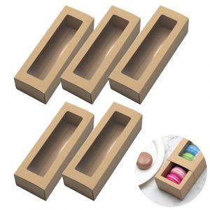 Youery Lot de 10 bo&icirc;tes &agrave; macarons avec fen&ecirc;tre - Emballage alimentaire pour cupcakes et cookies - 20,5 x 7 x 5 cm - Petite bo&icirc;te cadeau transparente pour boulangers amateurs, m&eacute;nages et artisans (TQinky, neuf)