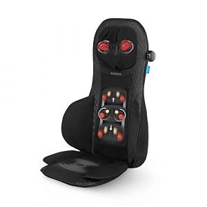 Medisana MCN Coussin de massage Shiatsu pour le dos et la nuque, coussin de massage avec massage par spots, massage de la nuque, fonction chaleur, 3 intensit&eacute;s, fonction lumi&egrave;re rouge, t&eacute;l&eacute;commande (BShop00, neuf)