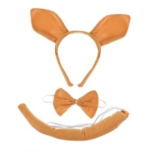 VALICLUD 1 Ensemble Ensemble de coiffure kangourou adultes faire la fête Halloween Bricolage deguisement enfant costume d'animaux bandeau animal accessoire kit de costumes peluche courte (SHUI LIAO, neuf)