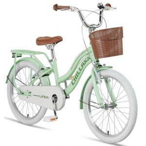 Chillaxx Bike Linda Premium V&eacute;lo de ville pour enfants en 20 pouces &ndash; V&eacute;lo pour filles, gar&ccedil;ons, v&eacute;lo hollandais, v&eacute;lo de ville pour enfants, adapt&eacute; pour les 6, 7, 8, 9, 10, 11 ans (Vert menthe) (SIDELJA, neuf)