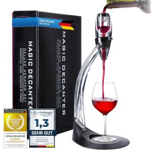 A&eacute;rateur &agrave; vin Magic Decanter Deluxe avec support Carafe &agrave; vin de luxe Decanter Verseur &agrave; vin (Deluxe) (Goods & Gadgets GmbH, neuf)