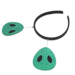 SOIMISS coiffe extraterrestre d&eacute;guisement d'halloween costume d'extraterrestre -t&ecirc;te extraterrestre d&eacute;guisement extraterrestre femmes fournitures de f&ecirc;te extraterrestres chiffon Green (Star-wish, neuf)
