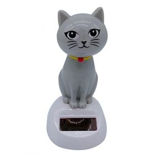 Moageme Danse Solaire en Forme Chat Jouet Dansant &agrave; &eacute;nergie Solaire Figurine Solaire Dansante Chat Mignon Qui Bouge la t&ecirc;te Figurines solaires D&eacute;cor Tableau Bord Voiture, d&eacute;cor Bureau (YngU, neuf)