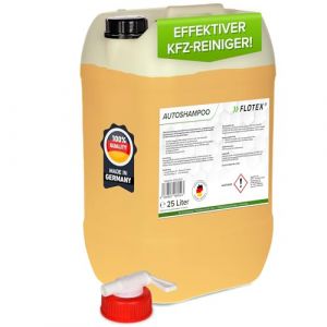 Flotex - Shampooing concentré pour voiture dans un bidon pratique de 25 l | Shampooing de voiture pour nettoyeur haute pression | Nettoyant de voiture pour voiture, camion, camping-car et moto (Motoroil Parts, neuf)