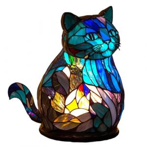 tuwiwol Lampe de Table de Chevet en Forme d'animaux, élégante et Pratique, en résine, Style Animal, Lampe de Bureau, veilleuse Animale, Lampe de Table Facile, Chat Magique (gemliont, neuf)