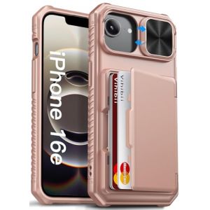 Vihibii pour iPhone 16e Coque avec Fentes pour Cartes [RFID Blocking], Protection Cache Objectif, TPU Militaire Robuste Coque, Incassable Antidérapant Wallet Housse pour iPhone 16e 6,1" 2025, Or Rose (Vihibii FR Store, neuf)