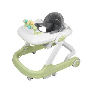 OHMG Trotteur Babywalker 5 en 1 Chariot d'éveil et de marche,Fonction basculante Transat avec roulettes,Lumière,Musique,Aire de jeu Table à manger Trotteur Pliable (Vert clair-60 * 55 * 70cm) (jusiZL, neuf)