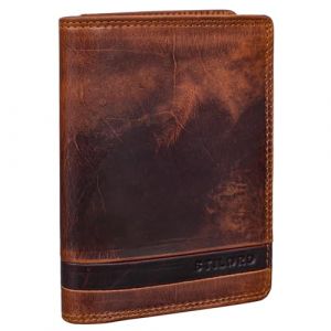 STILORD 'Matthis' Portefeuille Verticale Homme Cuir Porte Monnaie avec Protection RFID Classique Bourse Porte Cartes de Cr&eacute;dit Pochette Cuir V&eacute;ritable, Couleur:Kara - Cognac (STILORD Cuir, neuf)