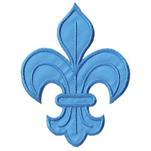 Patche &eacute;cusson Fleur de Lys patch brod&eacute; thermocollant blason m&eacute;di&eacute;val roi reine prince (Naga.Hitam, neuf)