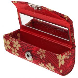 UKCOCO &Eacute;tui &agrave; Rouge &agrave; L&egrave;vres Individuel Rouge Vague Petit Organisateur Compact Miroir Bo&icirc;te Mini Portable pour Femme Adapt&eacute; Tubes Standard pour Voyage et Usage Quotidien (Gaporgira, neuf)
