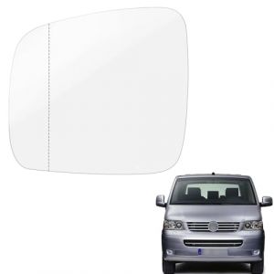 Ruolin Verre de R&eacute;troviseur Gauche, R&eacute;troviseur de Voiture en Verre Chauffant R&eacute;troviseur Ext&eacute;rieur Gauche Compatible avec T5 2003-2009, Compatible avec Caddy 2004-2010 (Fenglan EU, neuf)