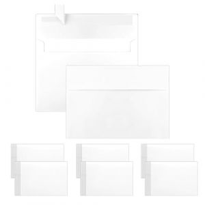WYAN 60 Pi&egrave;ces Enveloppes Blanches, 15.5 x 10.5cm, Enveloppe Carr&eacute;es Kraft, Enveloppe Flip Classique, pour Invitation de Mariage, Cartes de V&oelig;ux,Anniversaires,Cartes de Remerciement(Carte non incluse) (Livst, neuf)