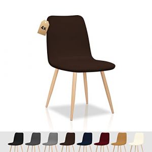 FIGOOO Housse de Chaise Scandinaves Lot de 4 Housse de Chaise Extensible Salle &agrave; Manger Universel Amovible Lavable Durable Couverture de Chaise sans Accoudoir pour Cuisine Restaurant D&eacute;coration,Caf&eacute; (FIGOOO, neuf)