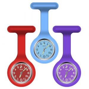 Vicloon Montre à Gousset D'infirmière,3pcs Infirmière Montre Broche en Silicone avec Broche pour Infirmières et à Tout Autre Professionnel de la Santé (BEST-SELLER5, neuf)