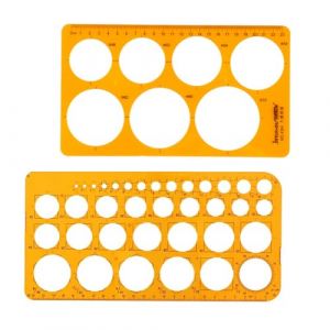 Pochoir Circulaire,2 PCS Pochoir Circulaire avec 36 Cercles Pochoir Circulaire en Plastique Règle d'architecture Transparente Géométrie Règle pour Peinture Dessin Quilling (SMZZ Shop, neuf)