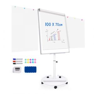 maxtek Tableau Blanc Mobile 100 X 70 Cm, Tableau Blanc Effacable Magn&eacute;tique sur Pied, Portable Paperboard Whiteboard pour l&rsquo;domicile, la R&eacute;union, le enseignement (maxtek-FR, neuf)