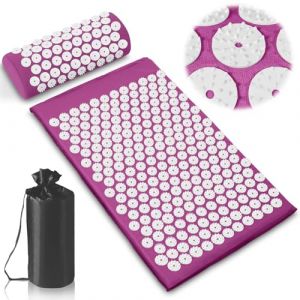 PQETBV Tapis d'Acupression, Kit d'Acupression avec Oreiller Champ de Fleurs, Tapis de Massage &agrave; Domicile pour Soulage Douleurs, Relaxation Musculaire, Favorise la Circulation(Violet) (STORE MARINI TIZIANO DANIELE S.R.L., neuf)